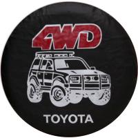 Чехол запасного колеса для внедорожников Toyota с логотипом 4WD, размер 15, 16 и 17 дюймов